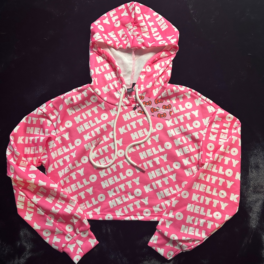 NWT Hello Kitty Crop Hoodie